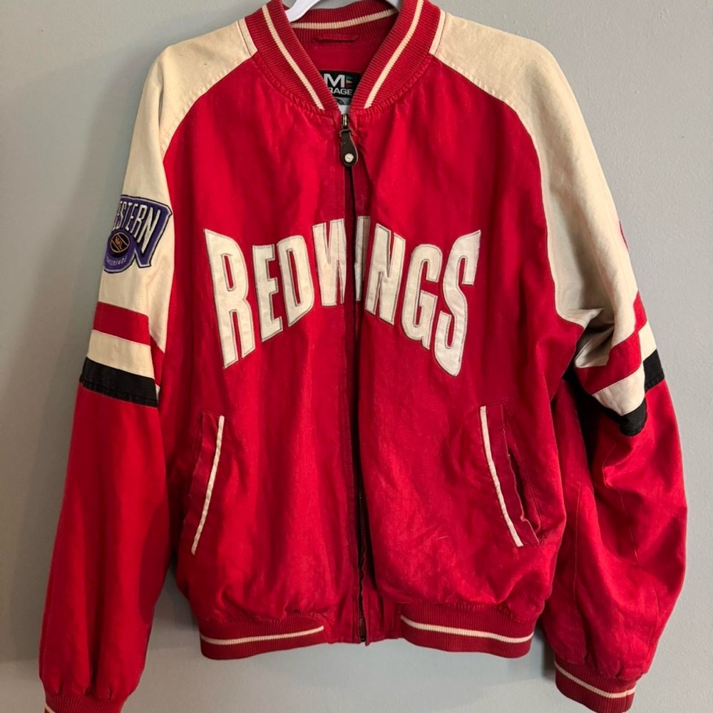 Vintage Red Wings Varsity Bomber Jacket size L